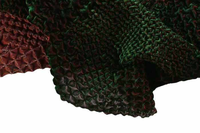 Tissu velours plissé